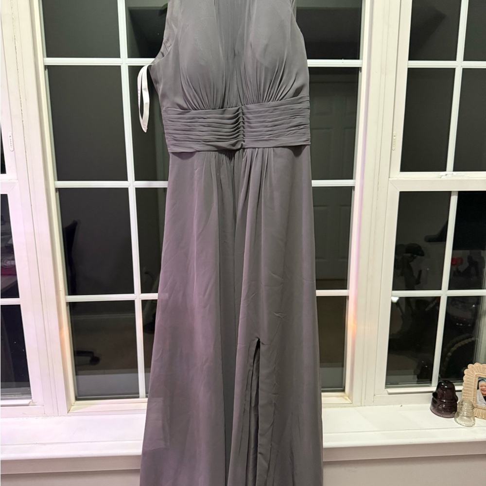 Azazie Gray Maxi Dress